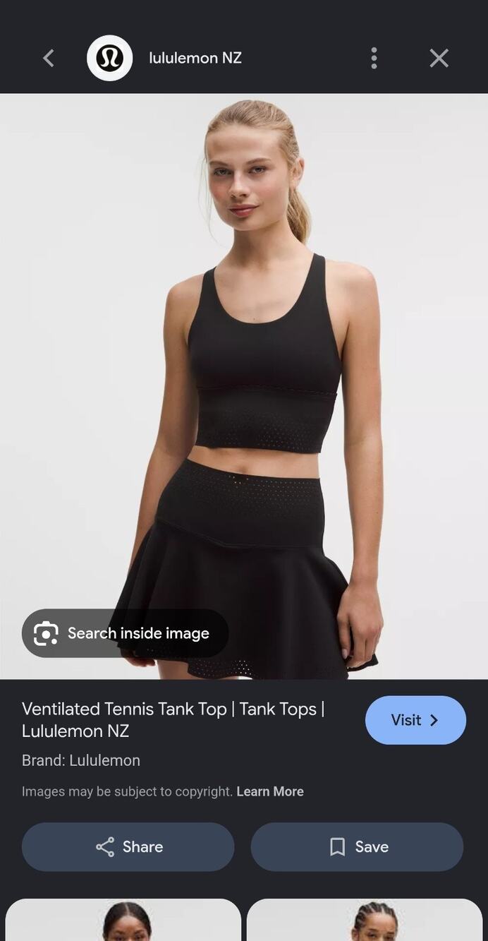 Lululemon Women's Black Ventilated Tennis Tank Medium